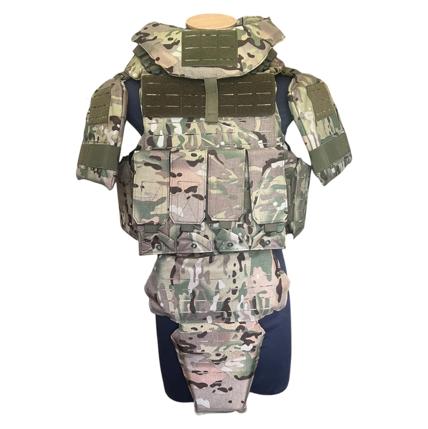 CHALECO TACTICO COMPLETO CAMUFLAJE CON 10 PLACAS NIVEL IIIA