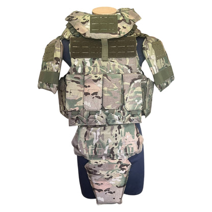 CHALECO TACTICO COMPLETO CAMUFLAJE CON 10 PLACAS NIVEL IIIA