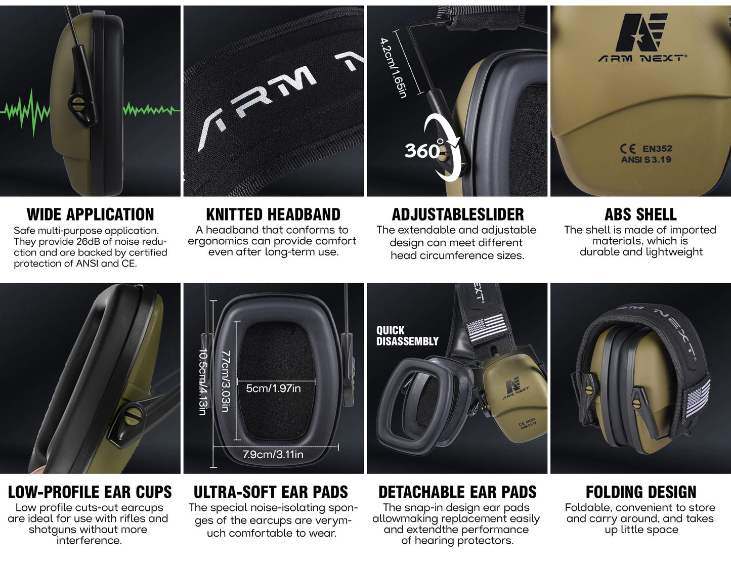 PROTECTOR AUDITIVO ARM NEXT V30 COYOTE